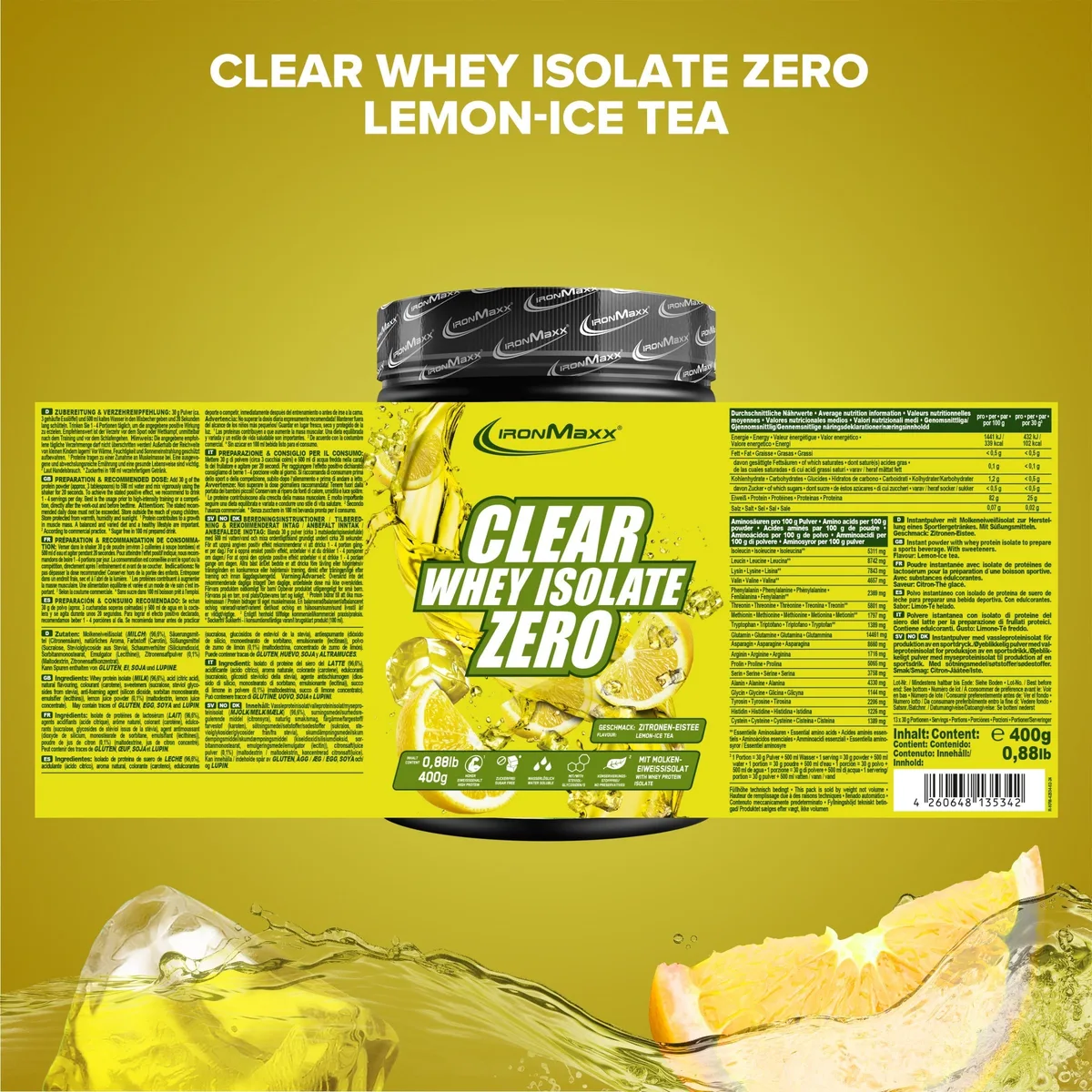 Clear Whey Isolate ZERO (400g) - Lemon Ice Tea – Bild 5