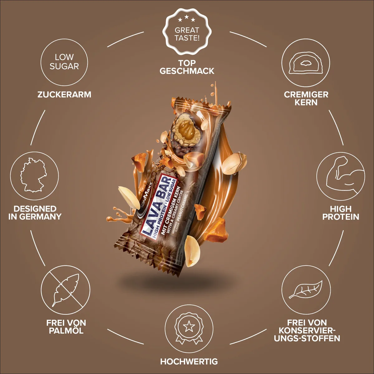 Lava Bar Protein Riegel (40g) - Peanut Caramel – Bild 5
