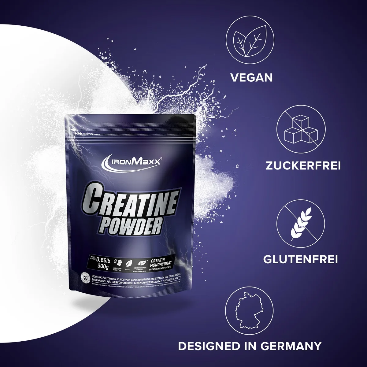 Creatine Powder Monohydrat (300g) – Bild 2
