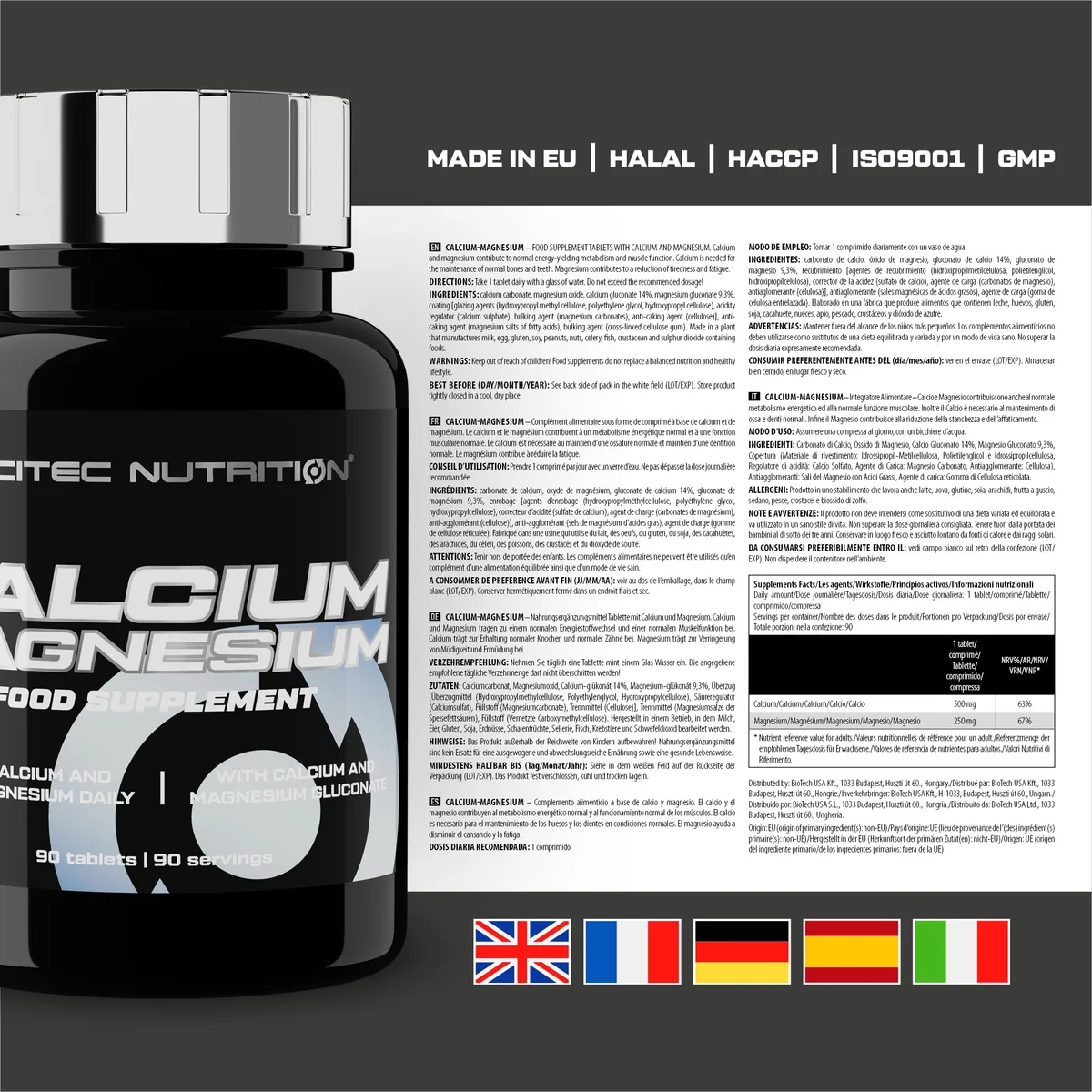Scitec Nutrition Calcium-Magnesium, Nahrungsergänzungsmittel Tablette mit Calcium und Magnesium, 90 Tablette – Bild 5