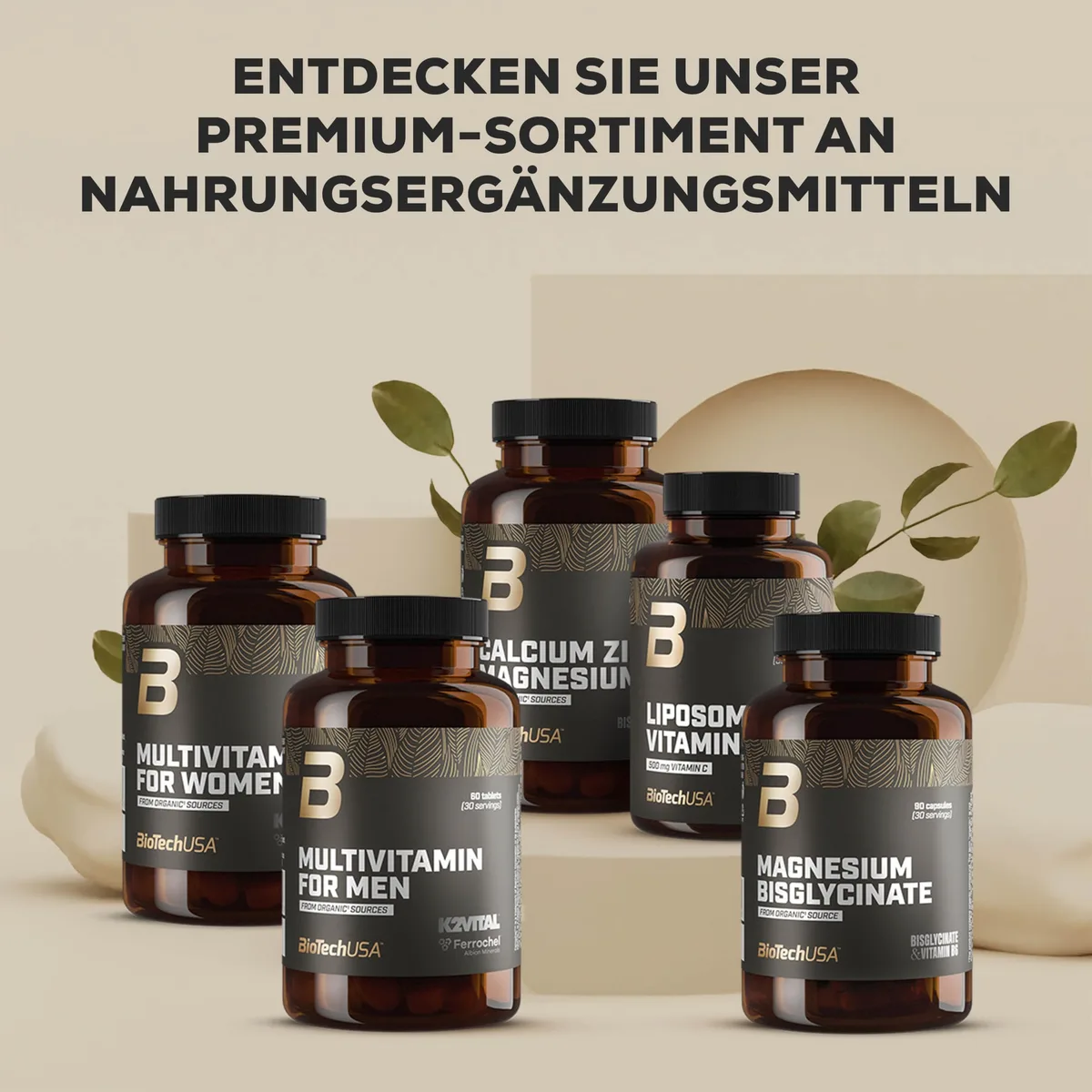 BioTechUSA Calcium Zinc Magnesium from Organic Sources | 4 Arten biologischer Mineralien | Synergistische Formel für Knochen, Muskeln, Nerven- und Immunsystem, 90 Tabletten – Bild 6