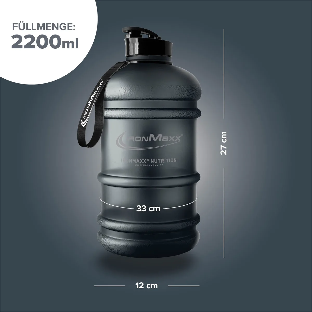 Water Gallon (2200ml) - Matt Transparent Frosted Deep Black – Bild 5