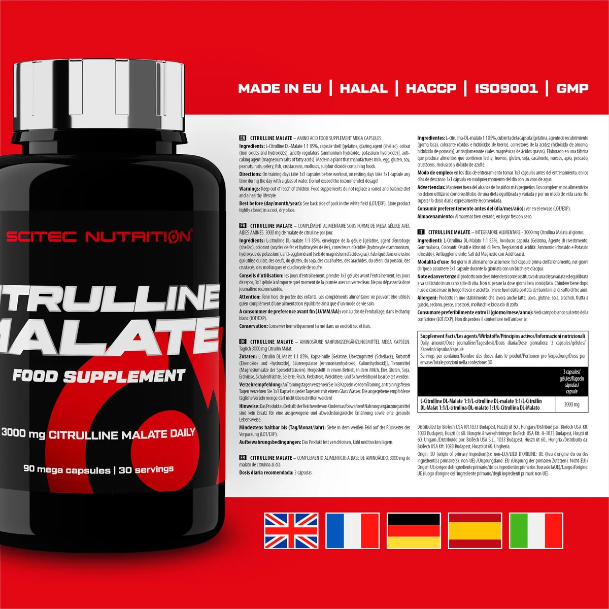 Scitec Nutrition Citrulline Malate, Aminosäure Nahrungsergänzungsmittel Megakapseln, 90 Megakapseln – Bild 5