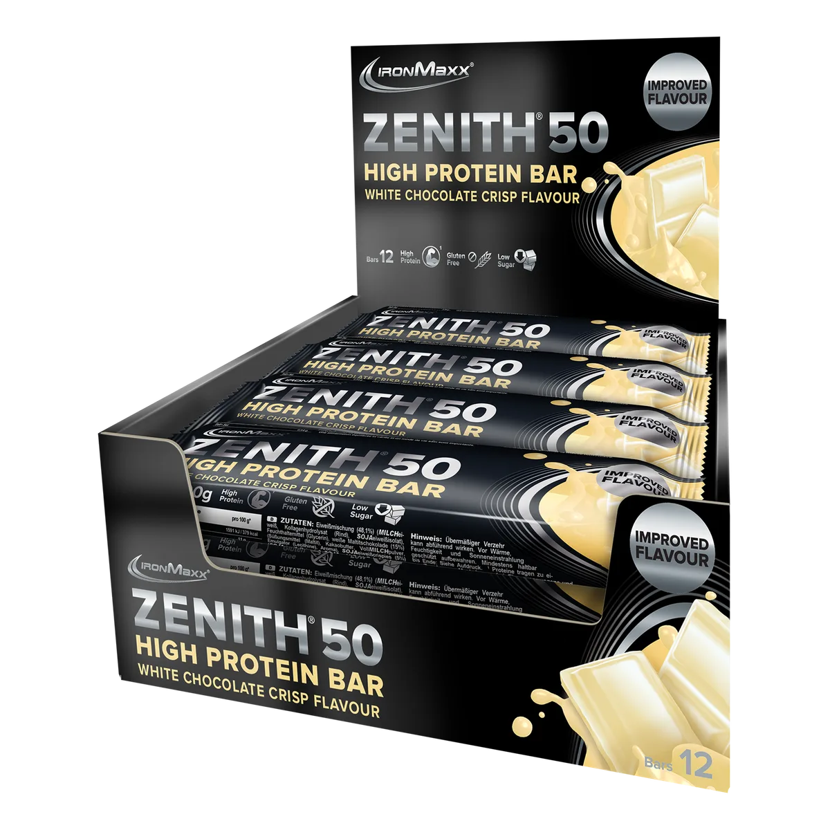 ZENITH® 50 Protein Riegel (12x100g) - Weiße Schokolade Crisp