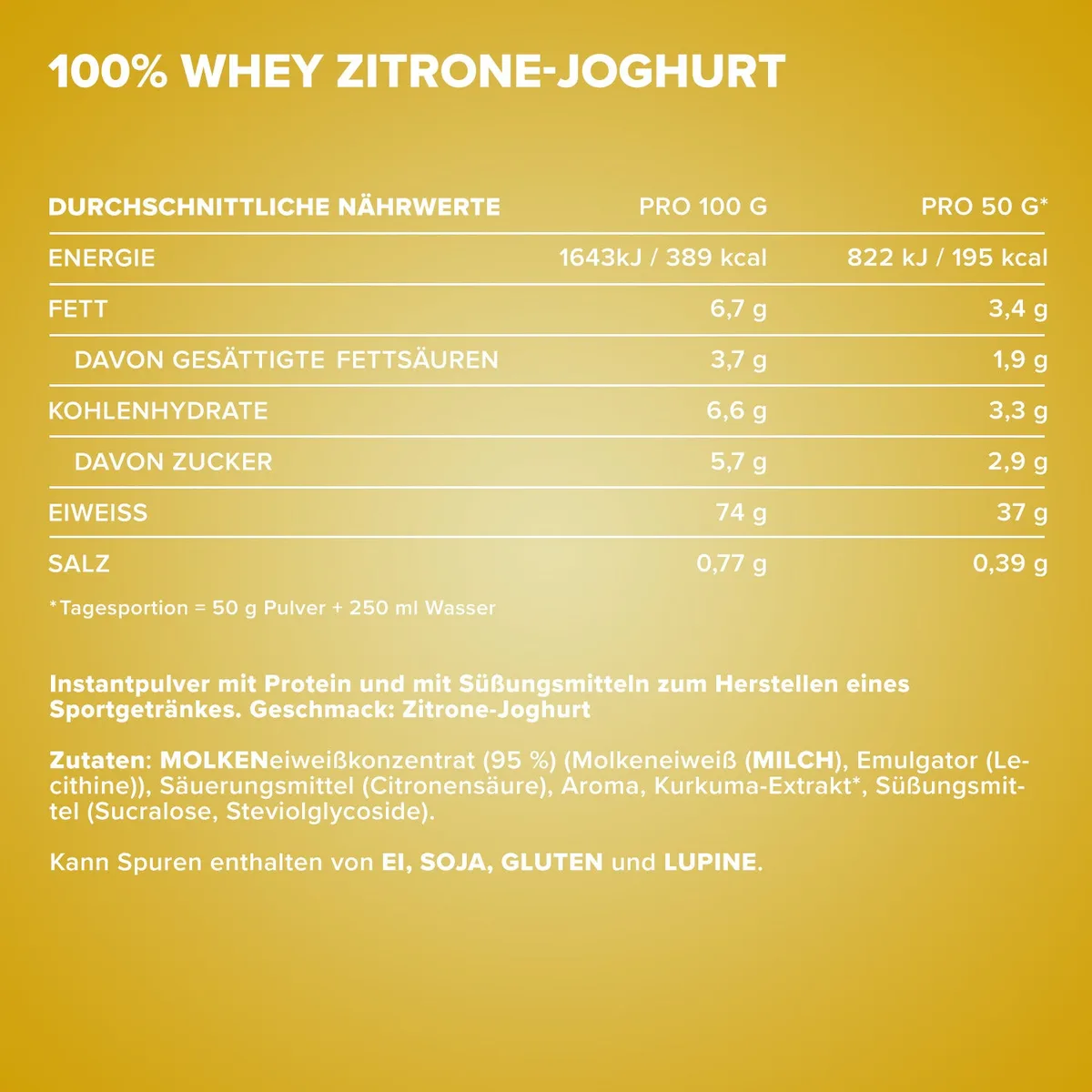 100% Whey Protein (500g) - Lemon-Yoghurt – Bild 4