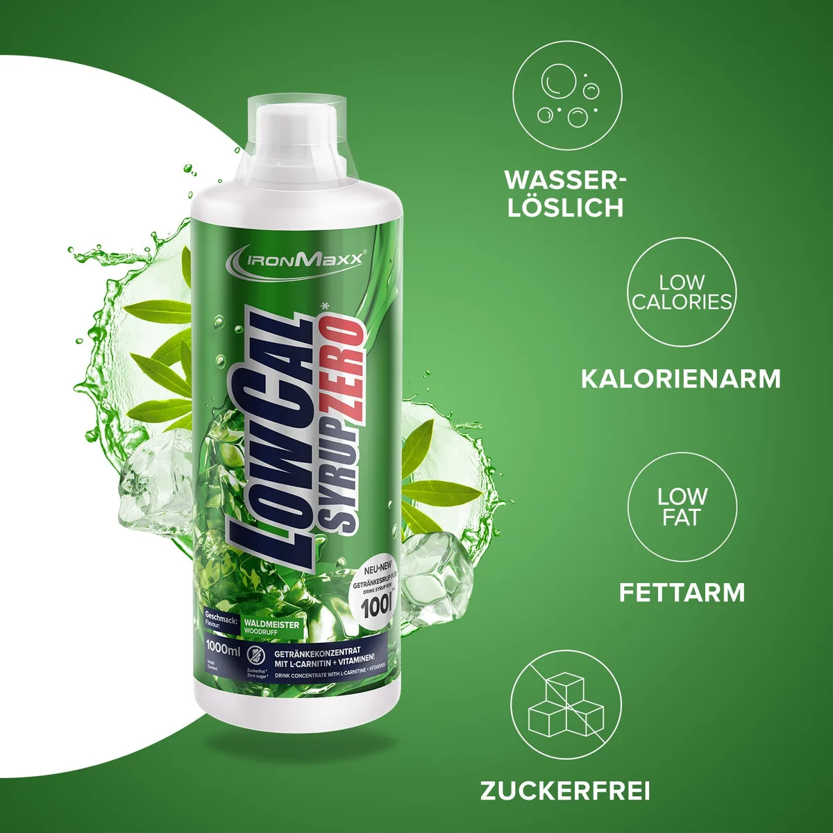 LowCal Syrup Zero (1000ml) - Waldmeister – Bild 3