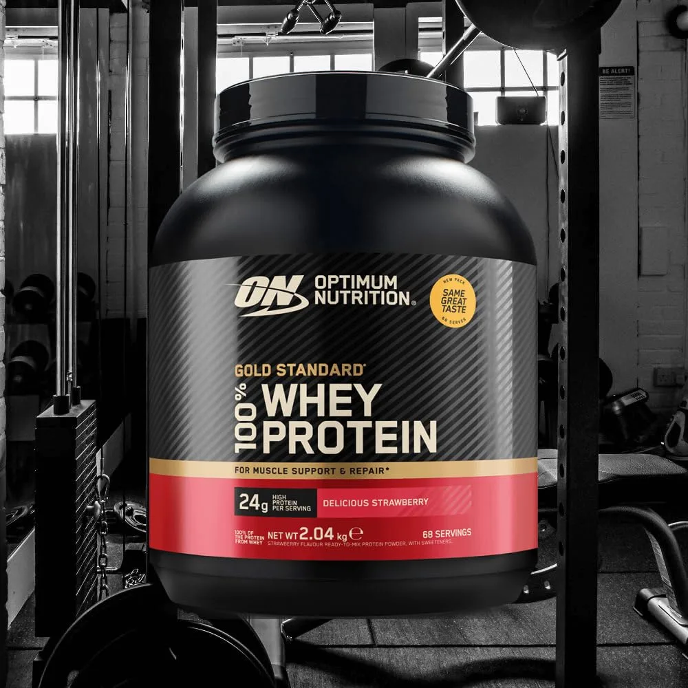 Optimum Nutrition 100% Whey Gold Standard (2000g) Delicious Strawberry - Eiweiße - Molkenprotein-Mischung – Bild 2