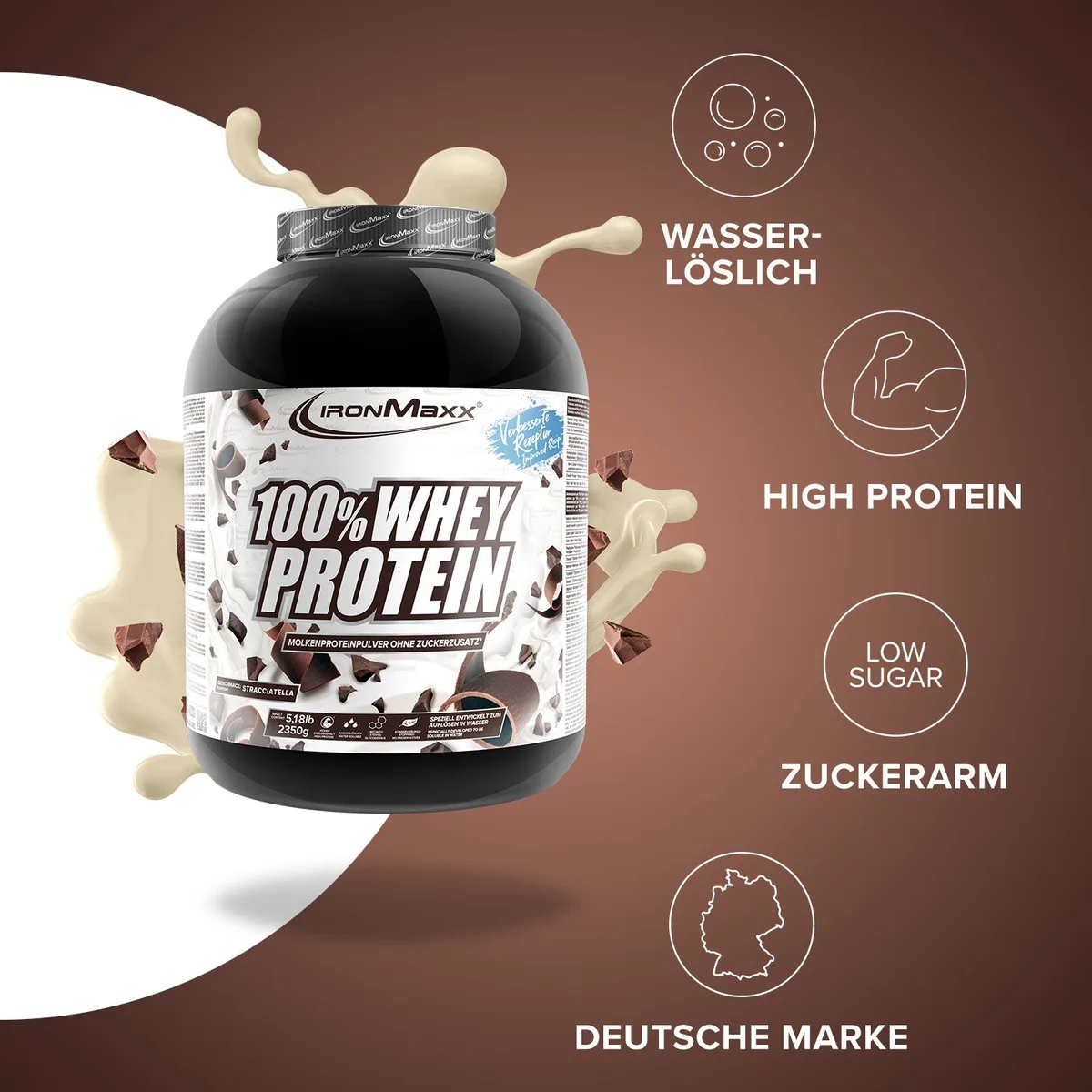 100% Whey Protein (2350g) - Stracciatella – Bild 2