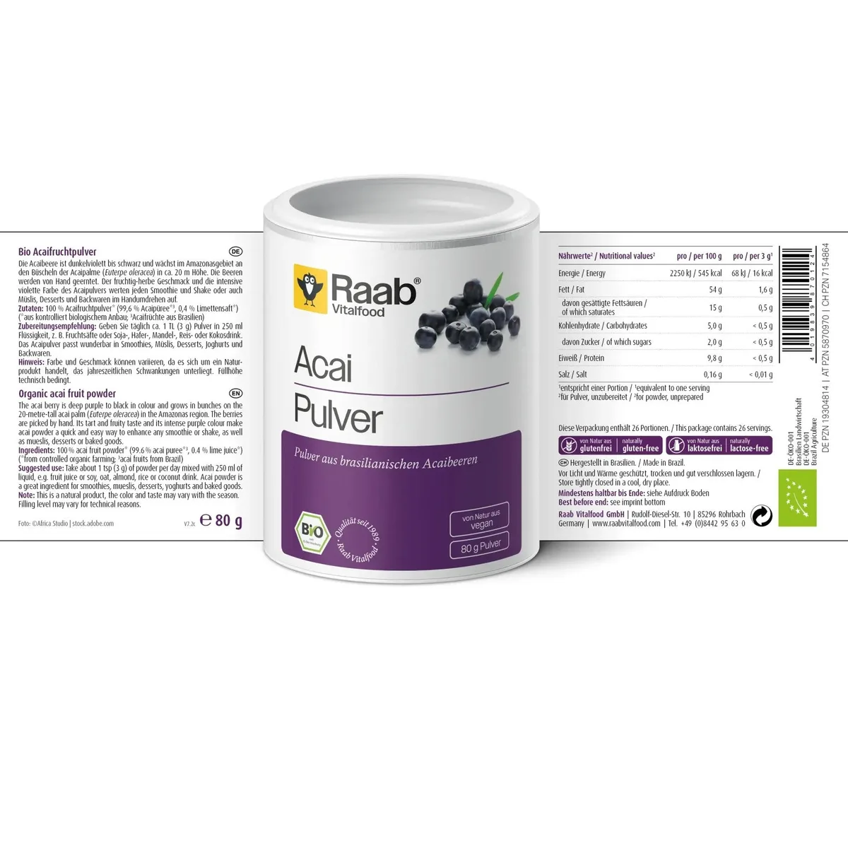 Bio Acai Pulver (80g) – Bild 2