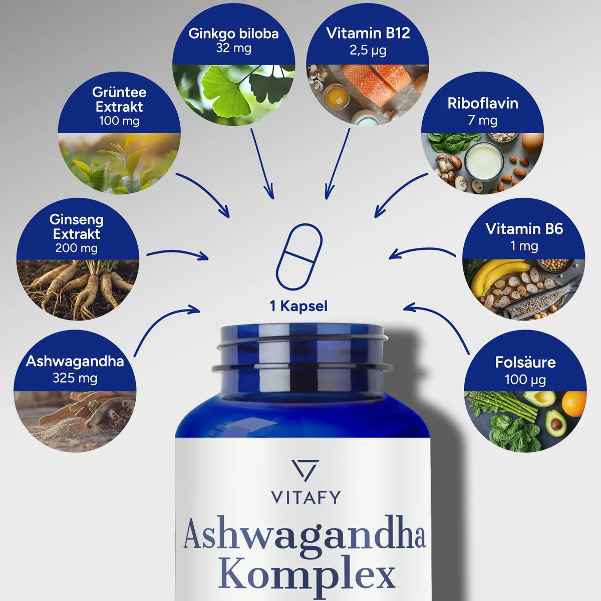 Ashwagandha Komplex (60 Kapseln) – Bild 2