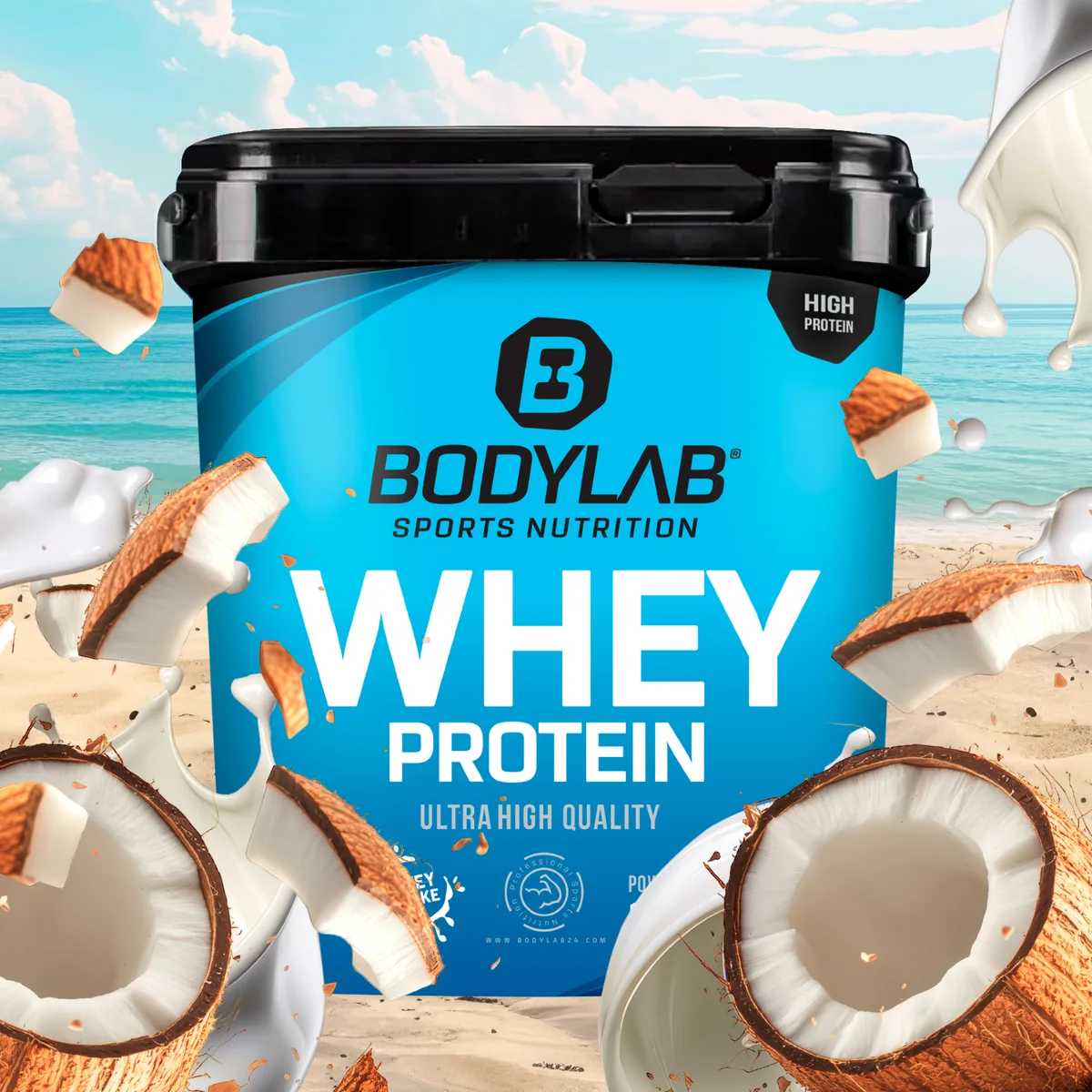 Whey Protein (1000g) Chunky Milk Chocolate Hazelnut Wafer – Bild 5