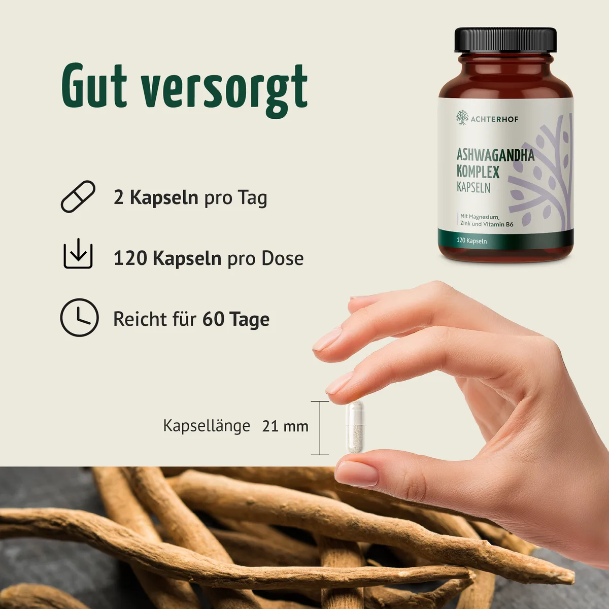 Ashwagandha Komplex (120 Kapseln) – Bild 4