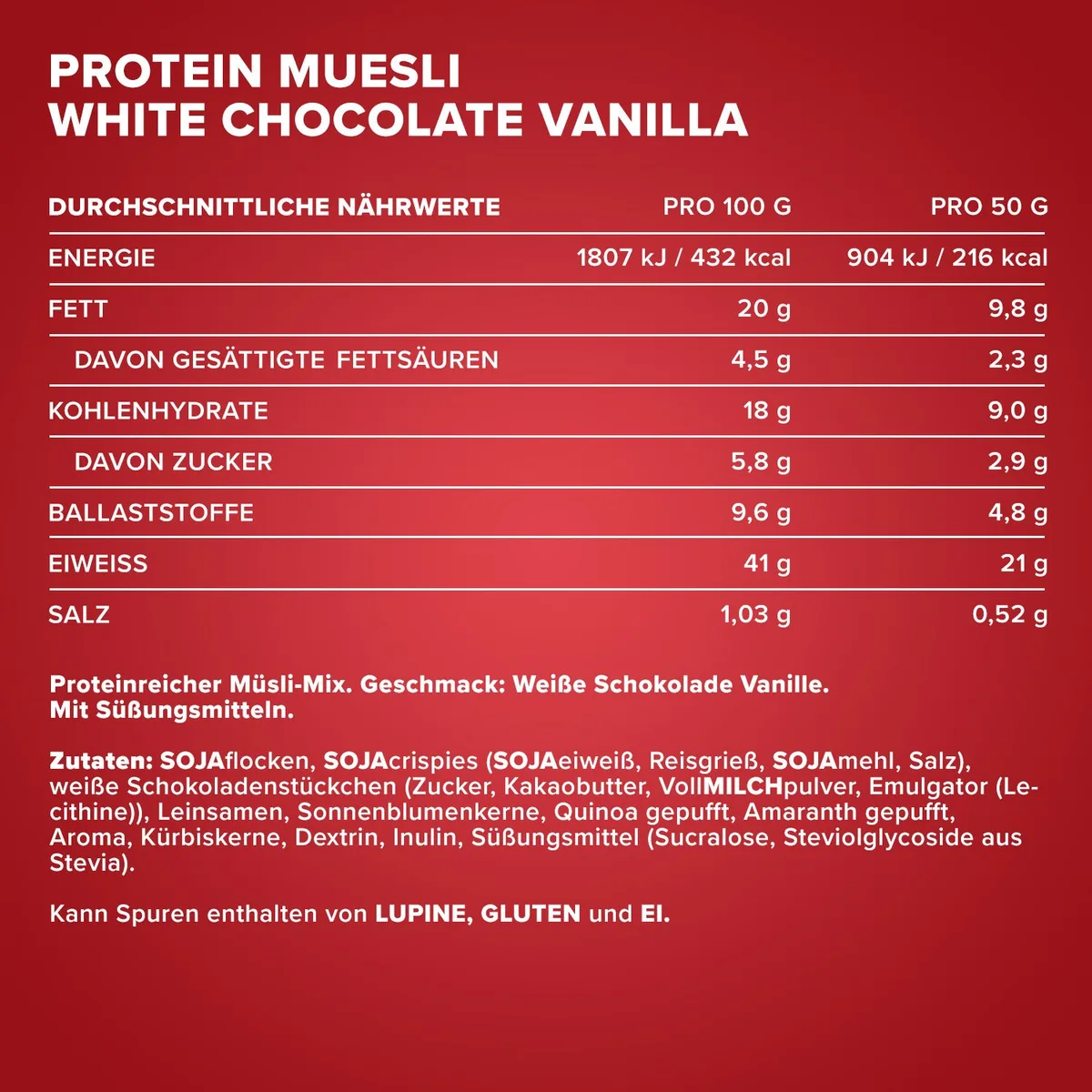 Protein Müsli (2000g) - White Chocolate Vanilla – Bild 4