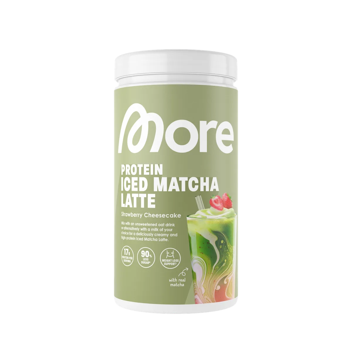 More Protein Iced Matcha Latte Strawberry Cheesecake / 500g – Bild 3