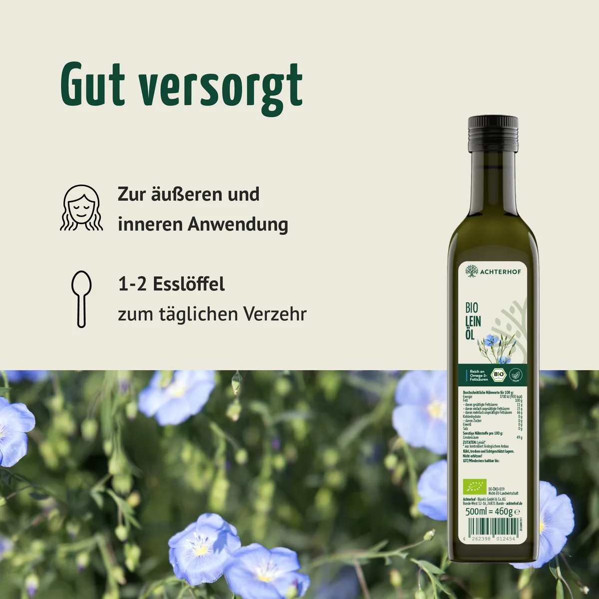 Bio Leinöl (500ml) – Bild 4
