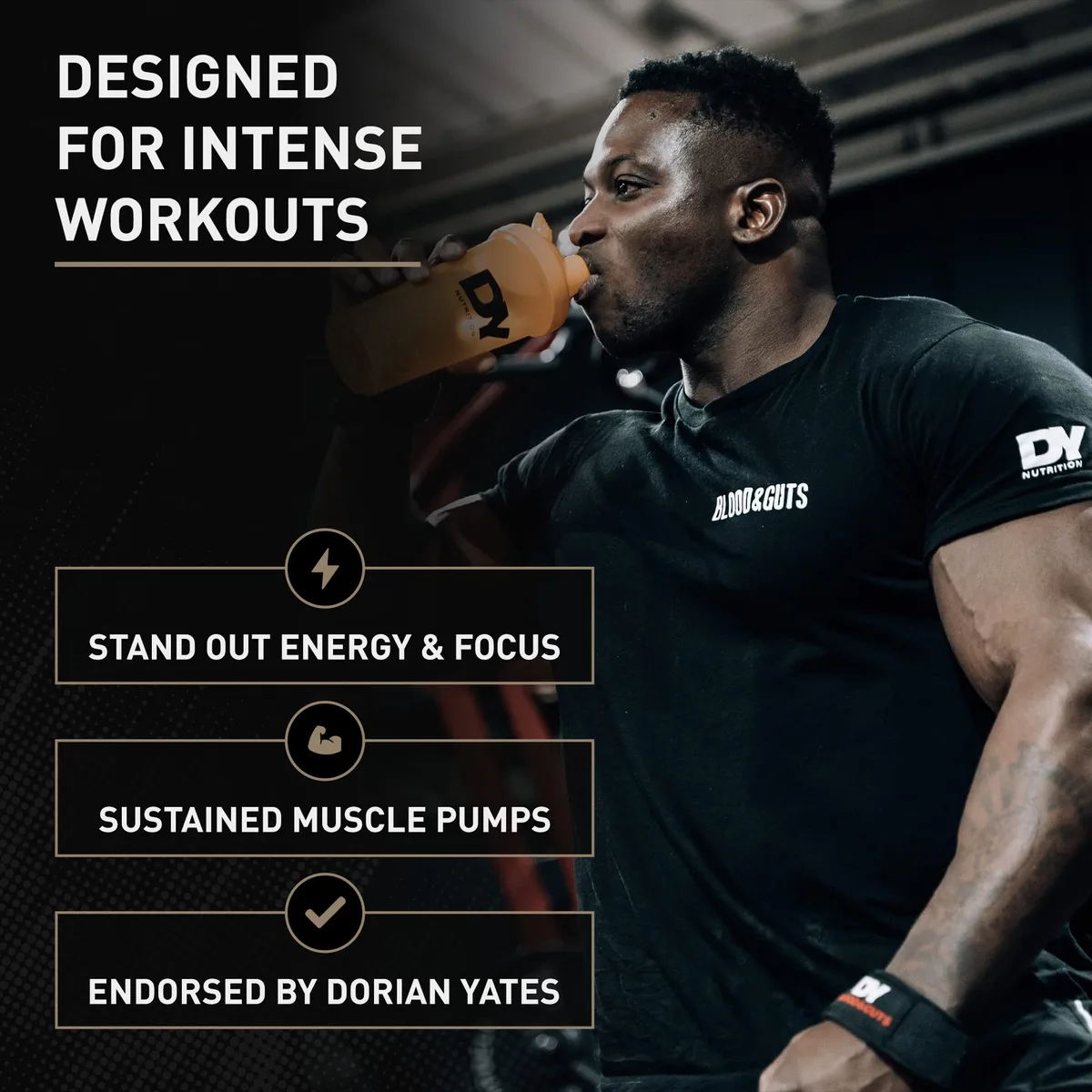 Dorian Yates Nutrition - Blood & Guts | Pre Workout Booster mit Arginin + Citrullin (380g, Watermelone - Wassermelone) – Bild 4