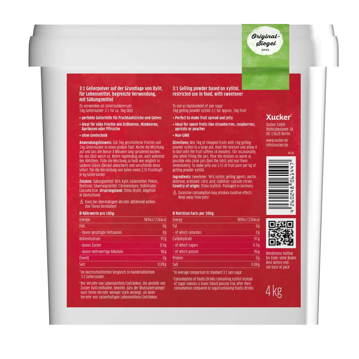 3:1 Gelier-Xucker aus Xylit (4000g) – Bild 3