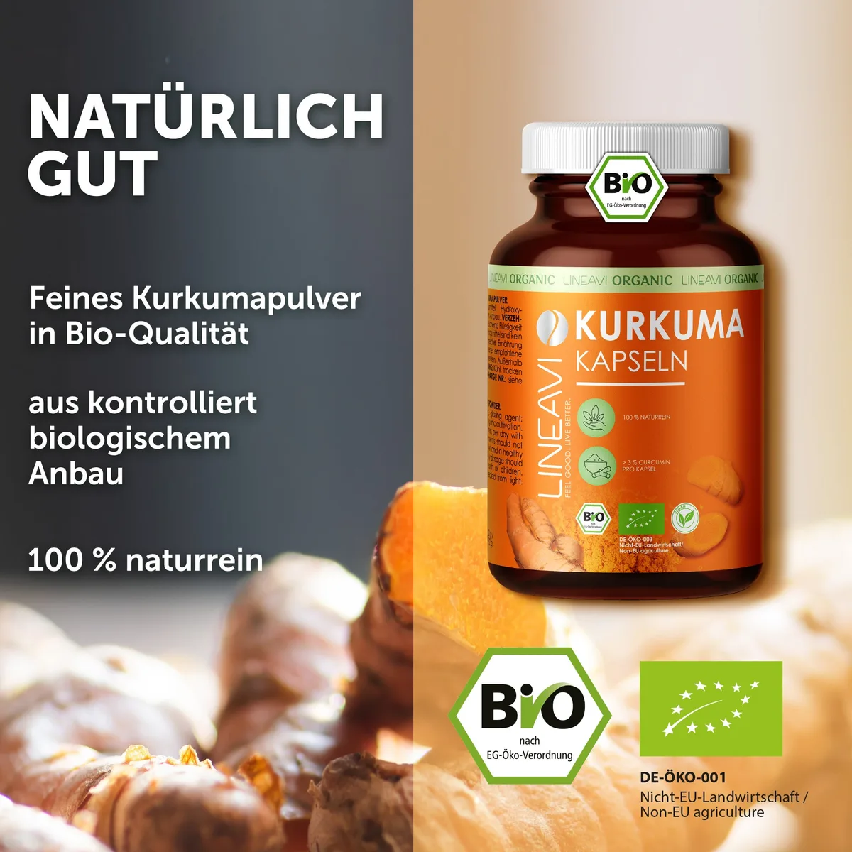Kurkuma Kapseln bio (180 Kapseln) – Bild 5