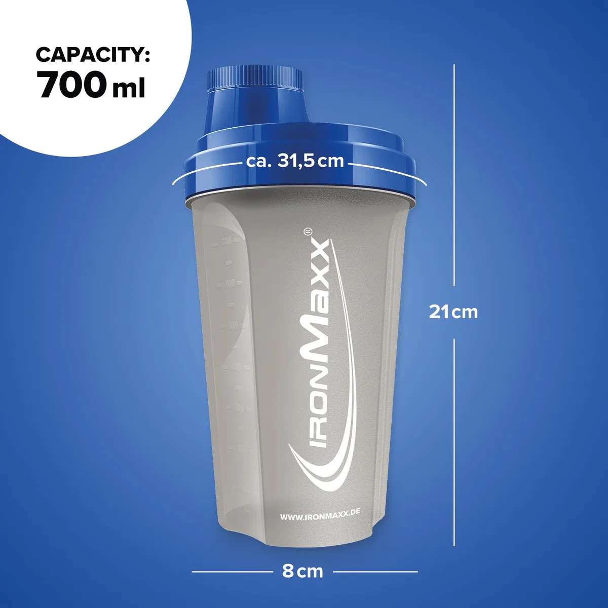 Shaker (700ml) - Transparent-Blau – Bild 7
