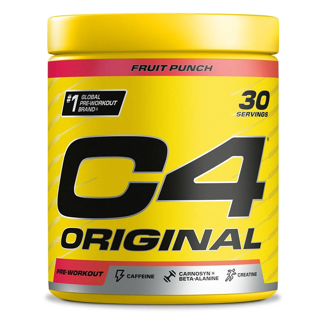 C4 Original - Pre-Workout-Booster - Getränkepulver für Energy Drink | 150 mg Koffein + Beta-Alanin + Kreatin-Monohydrat (Fruchtpunsch, 30 Portionen)