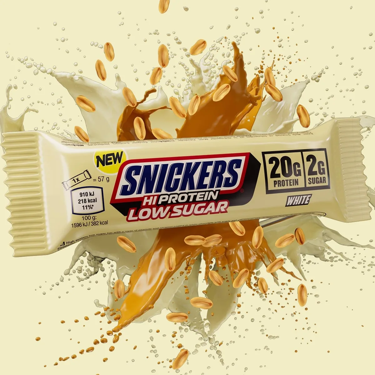 Snickers Low Sugar High Protein Bar (12x57g) White Chocolate – Bild 7