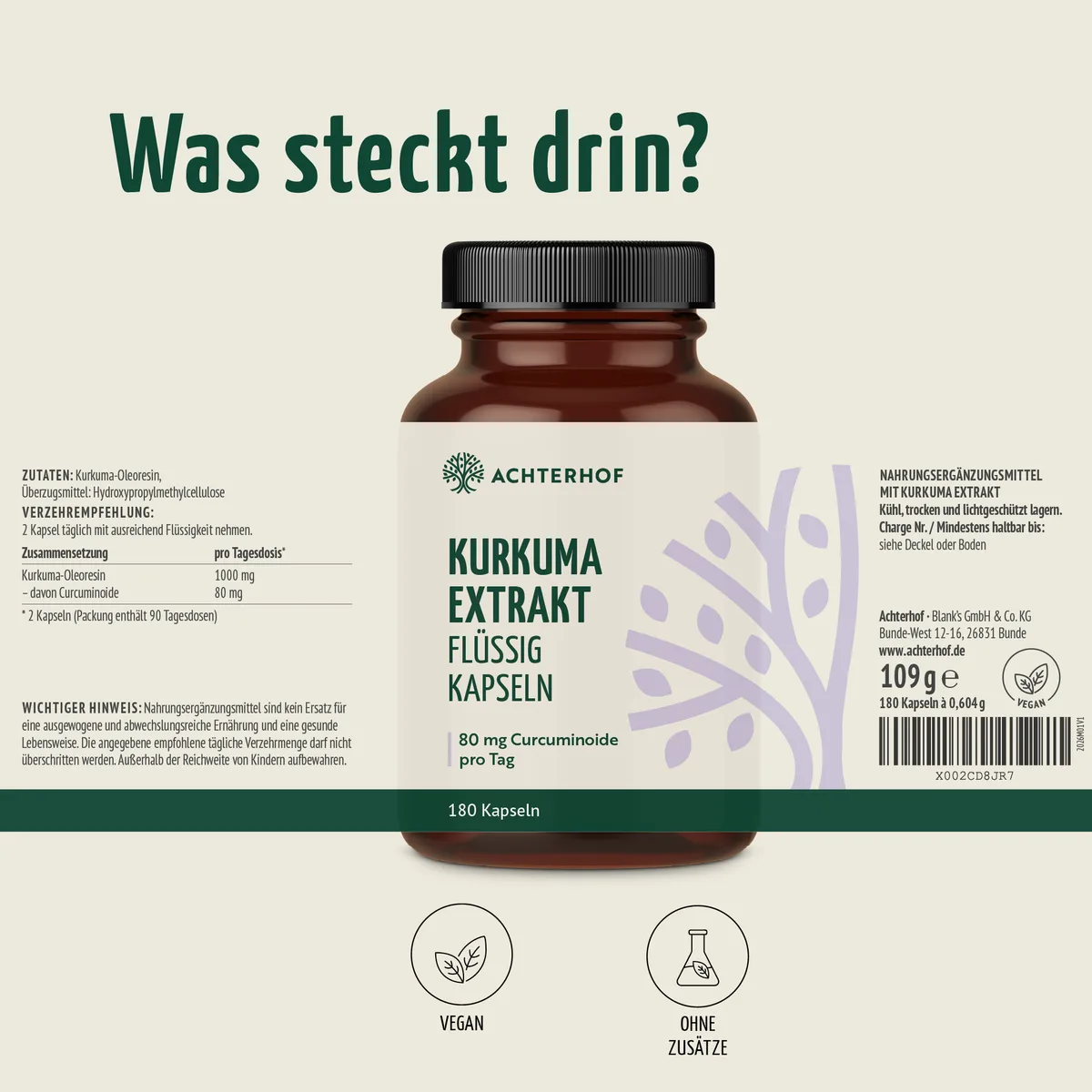 Kurkuma Extrakt Flüssig Kapseln (180 Kapseln) – Bild 7