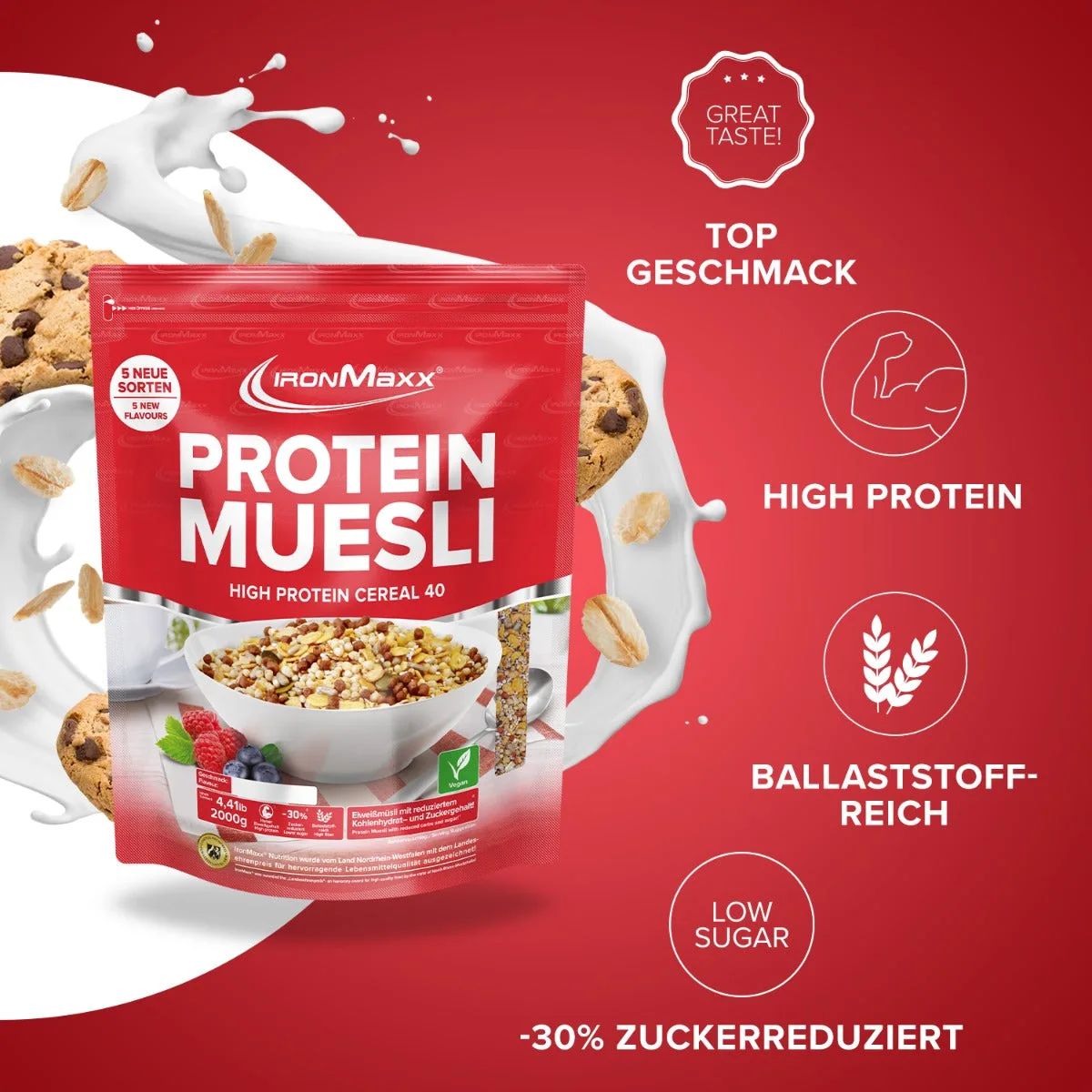 Protein Müsli (2000g) - Dark Chocolate – Bild 2