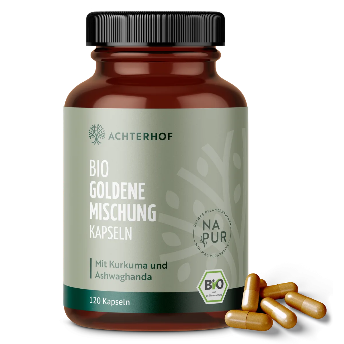 Goldene Mischung Kapseln Bio – ohne Piperin (120 Kapseln)