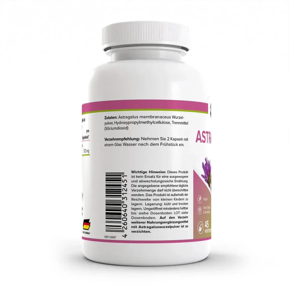 HEALTH+ ASTRAGALUS, 120 Kapseln – Bild 3