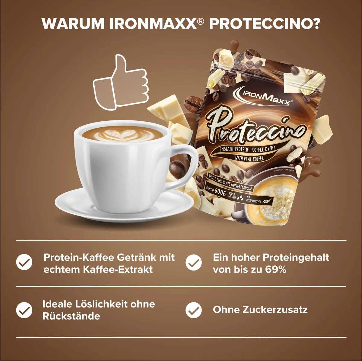 Proteccino (500g) - White Chocolate Mocha – Bild 3