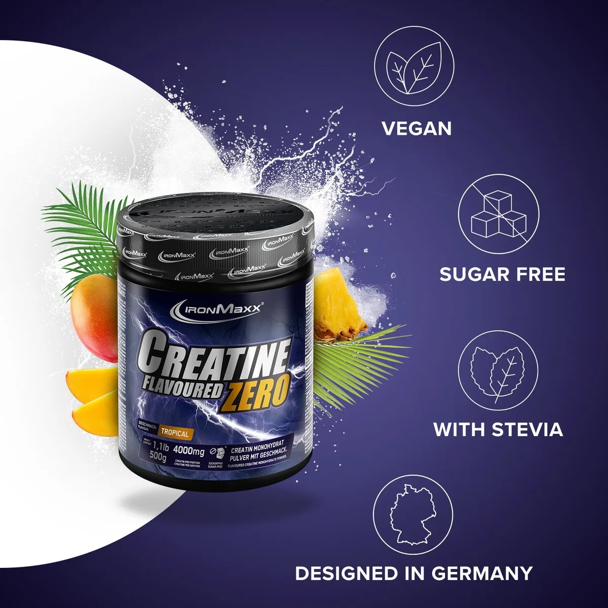 Creatine Flavoured Zero (500g) - Tropical – Bild 2