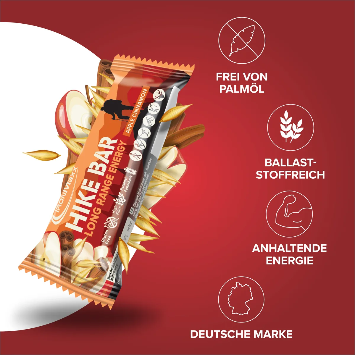 Hike Bar (12x60g) - Apple Cinnamon – Bild 8
