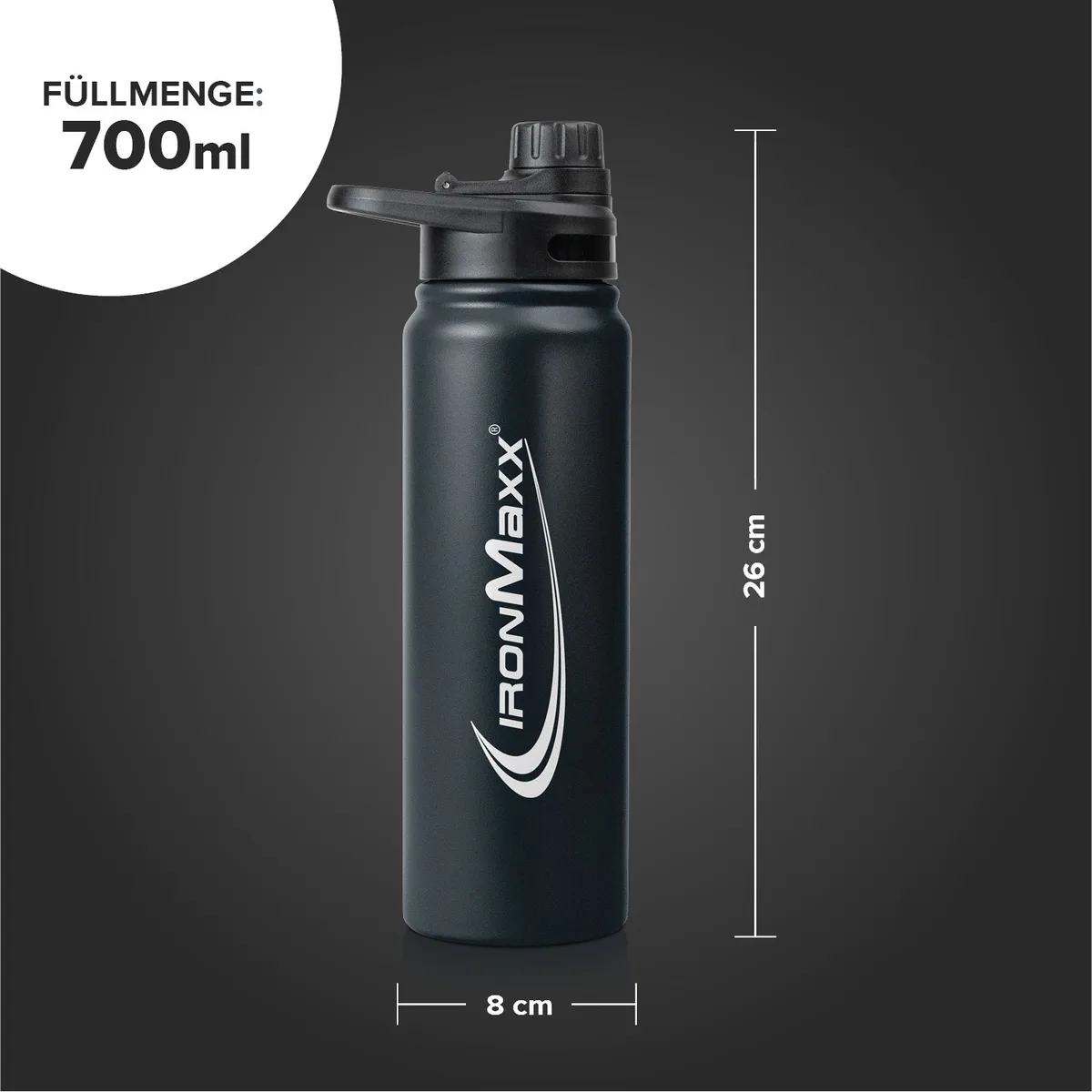 Hot & Cold Bottle Insulated Steel (800ml) - Deep Black – Bild 4