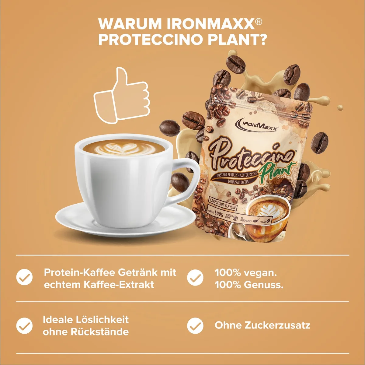 Proteccino Plant (500g) - Cappuccino – Bild 3