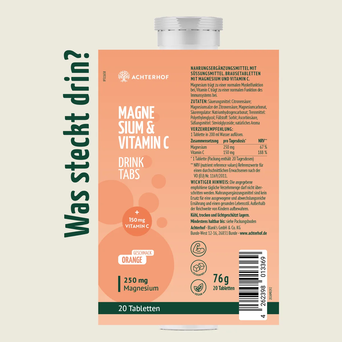 Magnesium & Vitamin C Drink Tabs (20 Tabletten) – Bild 5