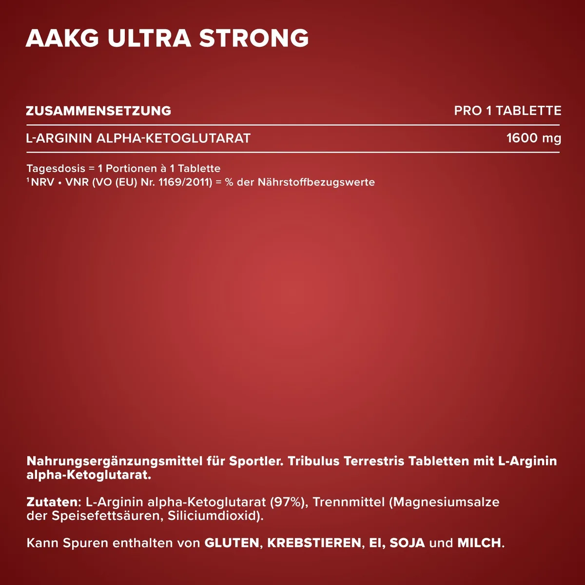 AAKG Ultra Strong - 90 Tabletten à 1600 mg – Bild 4