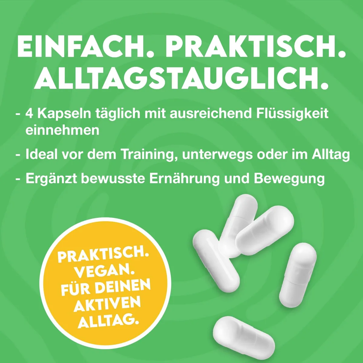INLEAD - L-Carnitine Caps | Nahrungsergänzungsmittel mit L-Carnitin Tartrat | 3000 mg pro Tagesportion | Praktische Kapselform für Alltag & Training - 120 Kapseln – Bild 4