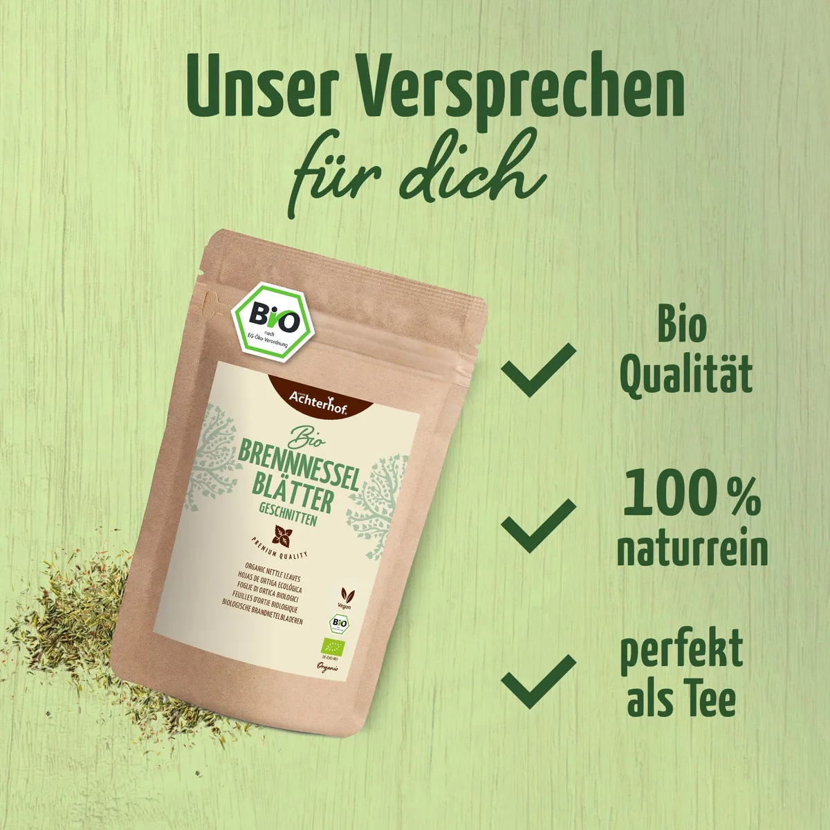 Brennnesselblätter geschnitten Bio (1000g) – Bild 4