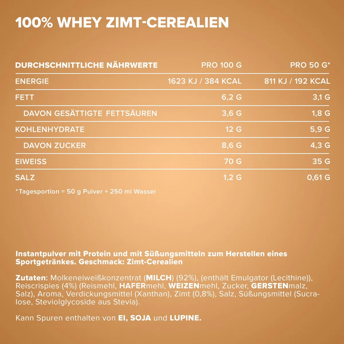 100% Whey Protein (500g) - Cinnamon Cereal – Bild 4