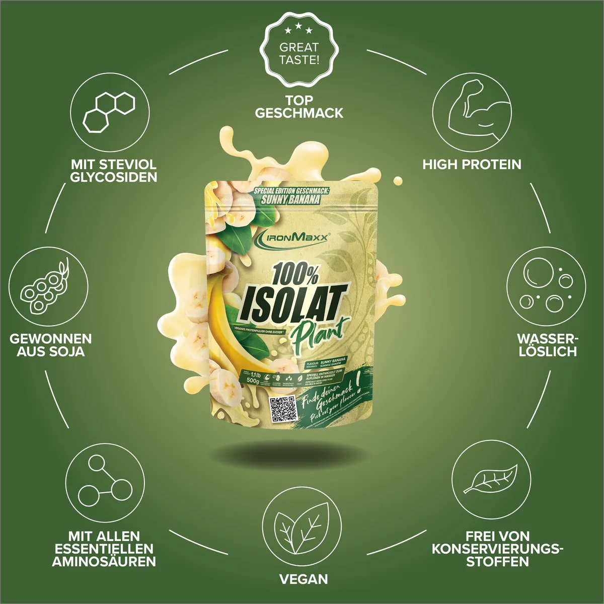 100% Isolat Plant (500g) - Sunny Banana – Bild 6
