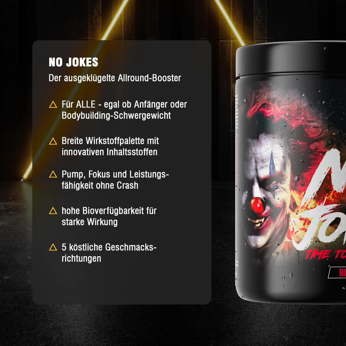 PEAK No Jokes - 600g Geschmack Iced Blue I 30 Portionen I Concentrated Pre Workout Booster mit L-Citrullin, L-Arginin HCl, Koffein und Beta Alanin für Pump und Fokus I vegan – Bild 3