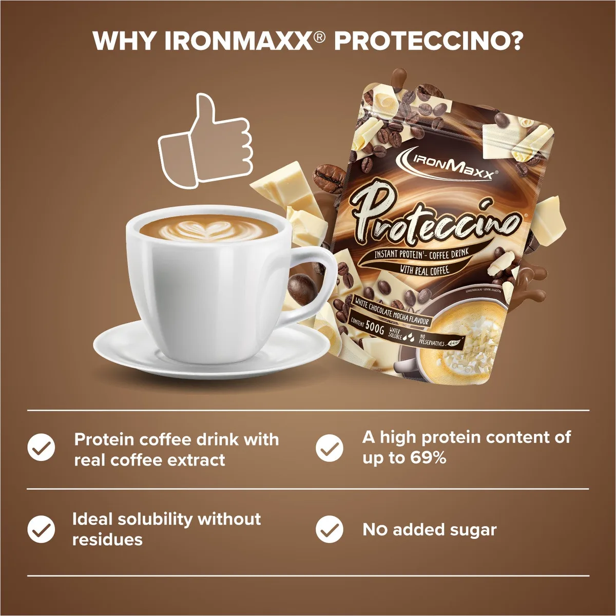 Proteccino (500g) - White Chocolate Mocha – Bild 8