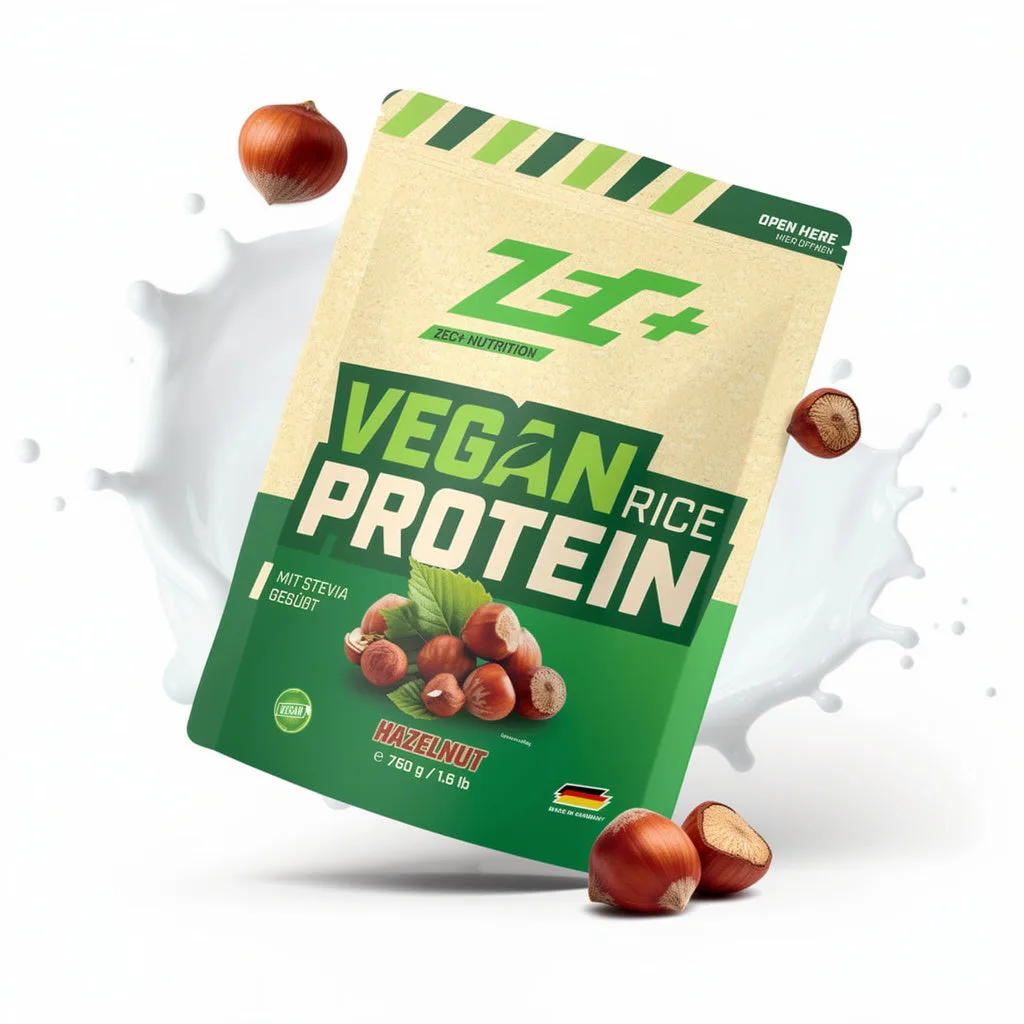 ZEC+ VEGAN RICE PROTEIN 750g Haselnuss – Bild 7