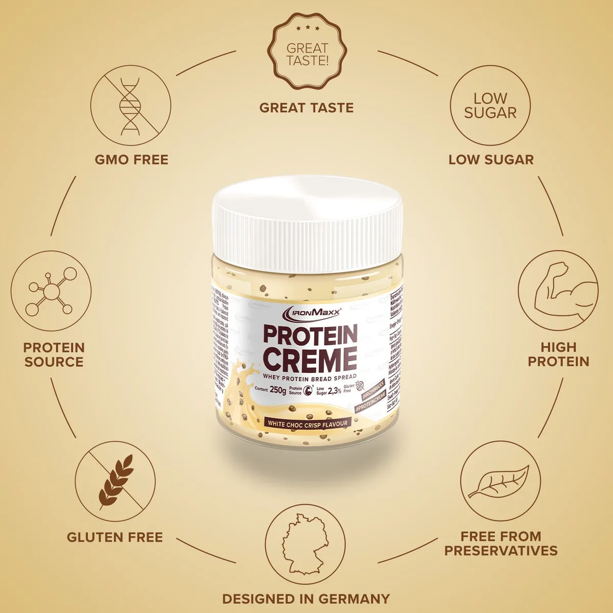 Protein Creme (250g) - Weiße Choc Crisp – Bild 5