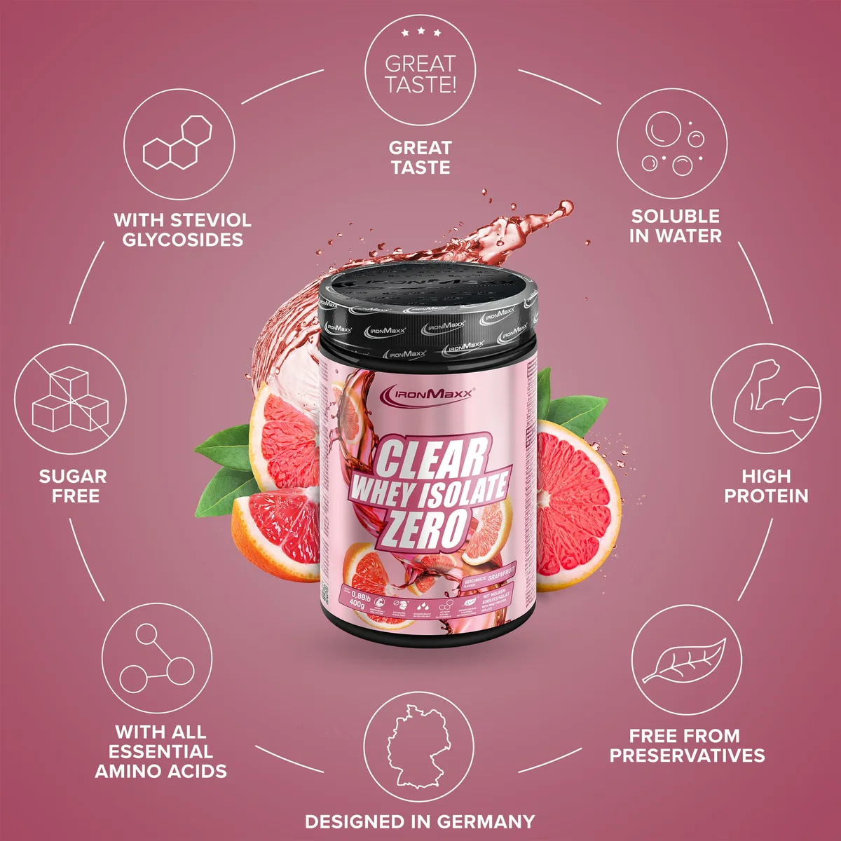 Clear Whey Isolate ZERO (400g) - Grapefruit – Bild 4