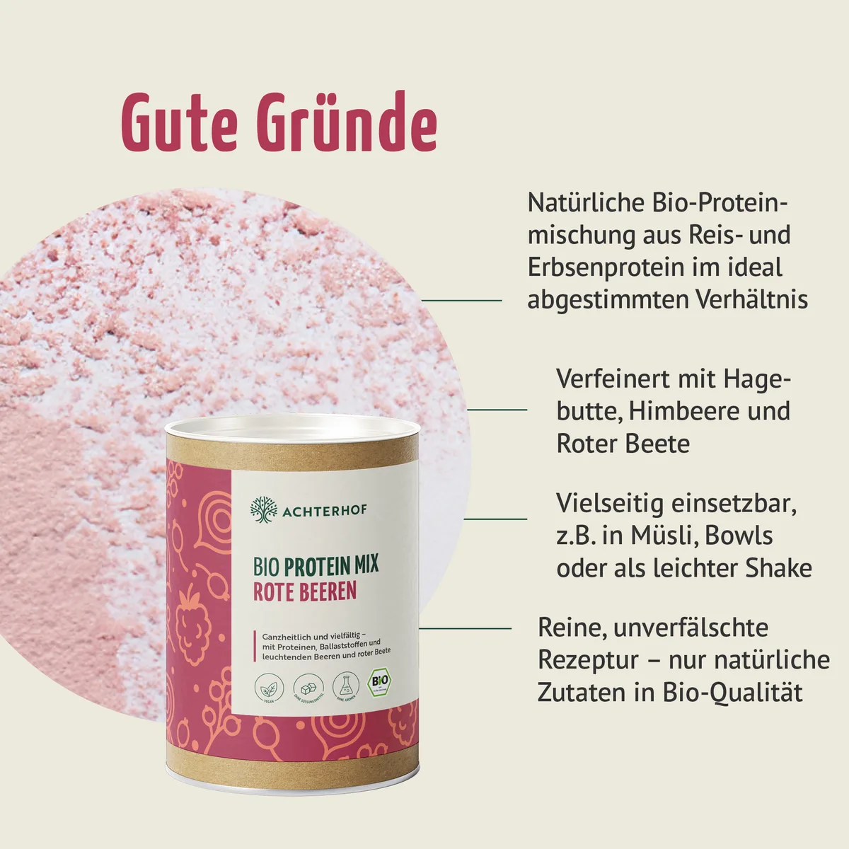 Bio Protein Mix rote Beeren (330g) – Bild 4