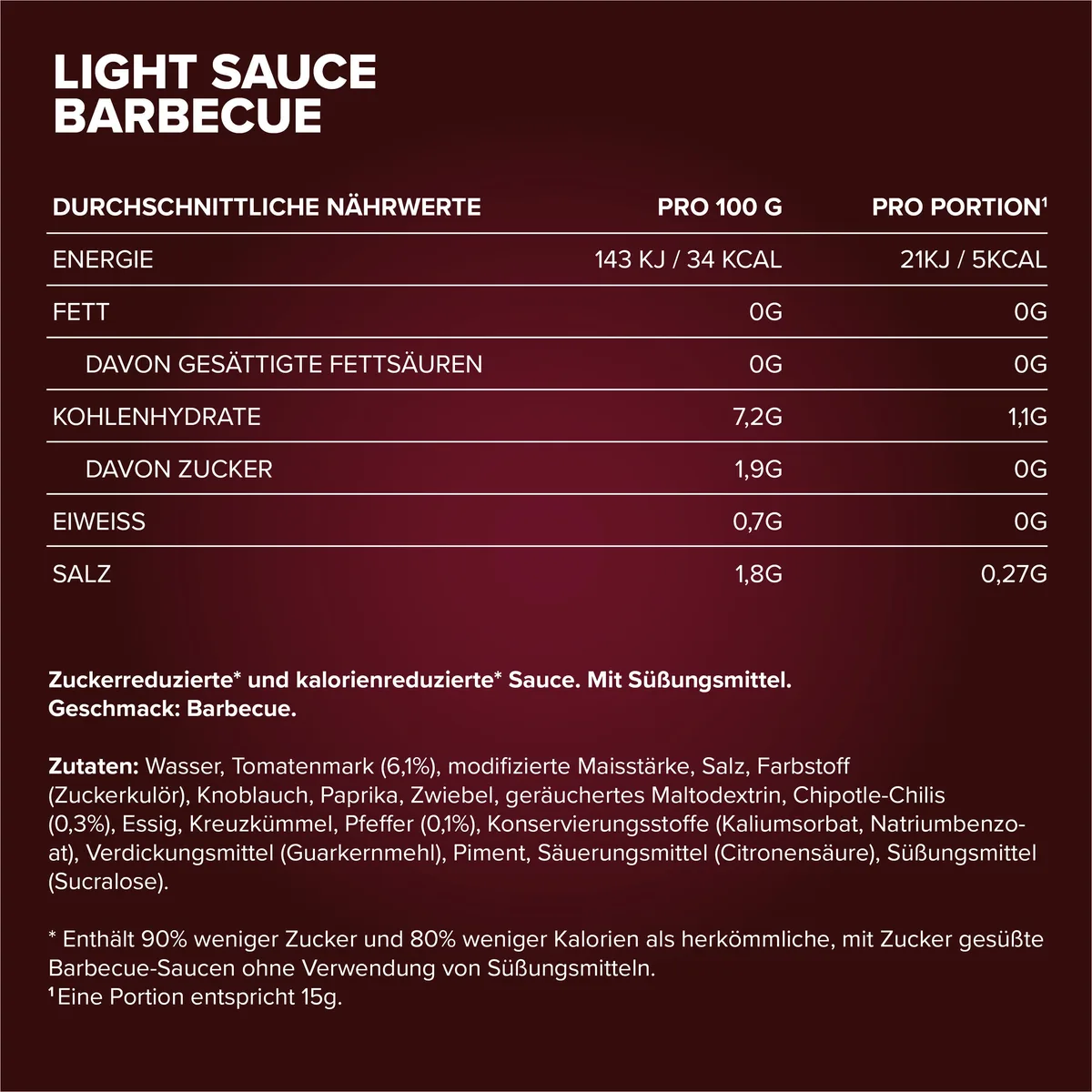 Light Sauce (285ml) - Smoky BBQ – Bild 4