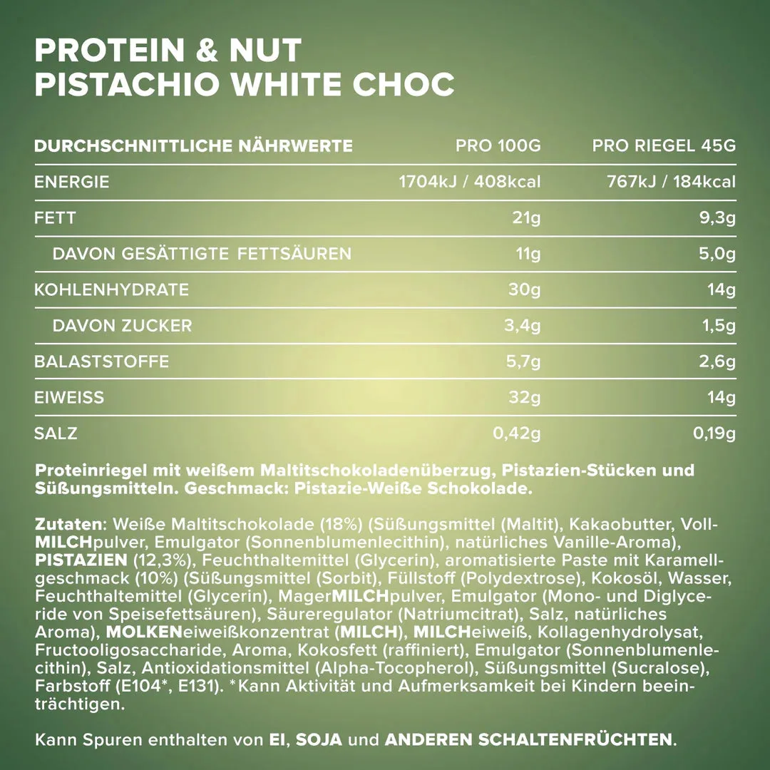 Protein & Nut (12x45g) - Pistachio White Choc – Bild 6