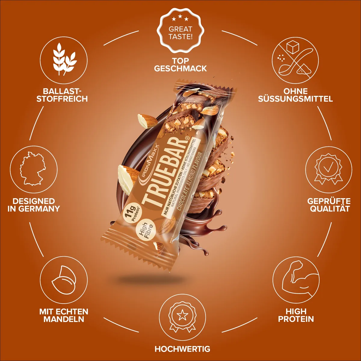TrueBar® (12x45g) - Chocolate Almond – Bild 6