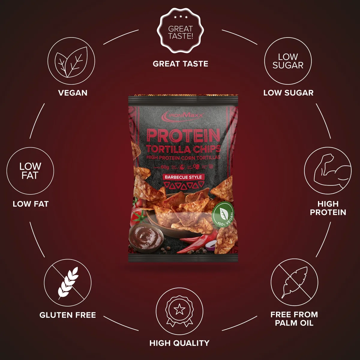 Protein Tortilla Chips 1.0 (60g) - Barbecue Style – Bild 5